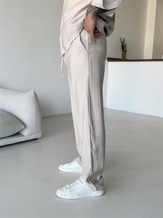 Bej Diogenal Tensel Pamuk Bol Pantalon SNZ 13201