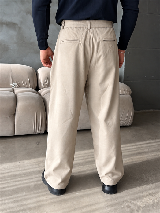Bej Gabardin Balon Kalıp Pantalon BRR 40205