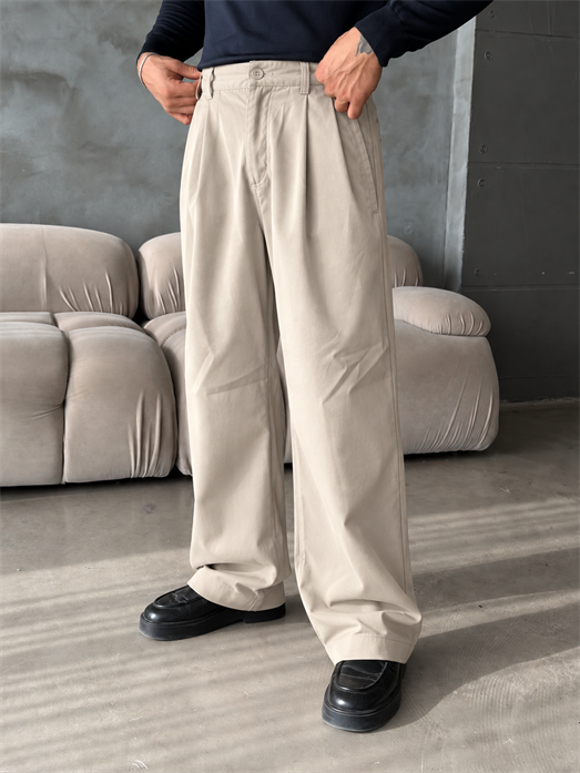 Bej Gabardin Balon Kalıp Pantalon BRR 40205