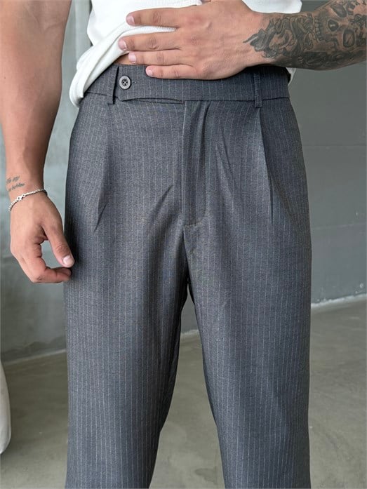 Füme Çizgili Baggy Pantalon PLZ 26407