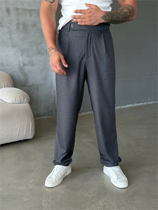 Füme Çizgili Baggy Pantalon PLZ 26407