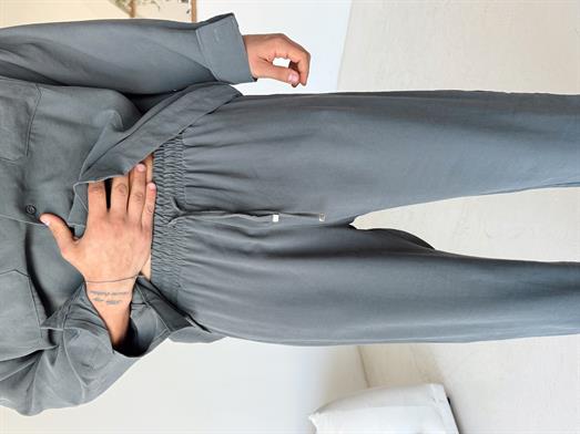 Füme Diogenal Tensel Gramajlı Cep Kapaklı Pantalon Snz 50531