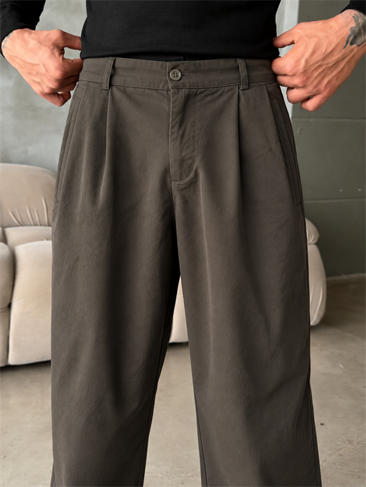 Haki Gabardin Balon Kalıp Pantalon BRR 40205