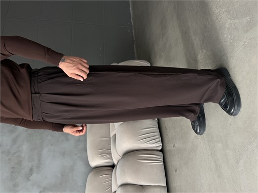 Kahve Çift Pensli Ekstra Baggy Pantalon PLZ 27304