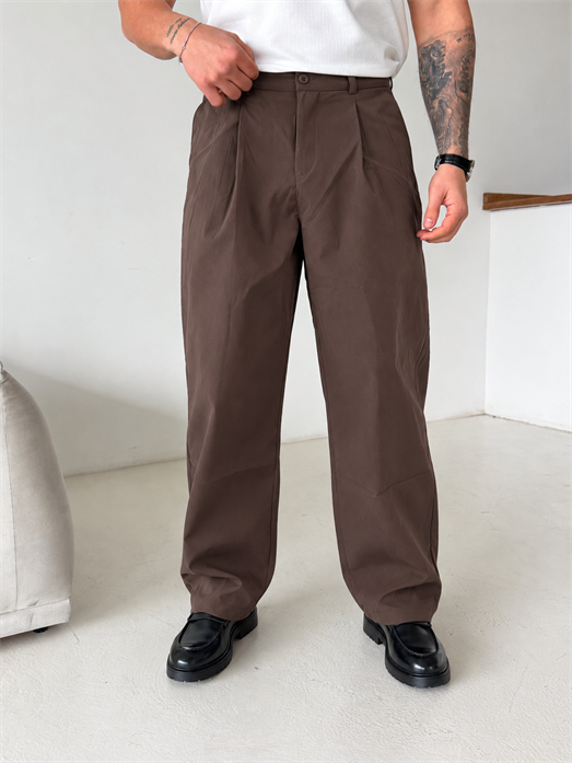 Kahve Gabardin Havuç Kesim Gramajlı Pantalon PLZ 27306