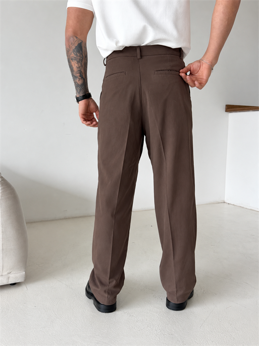 Kahve Gabardin Havuç Kesim Gramajlı Pantalon PLZ 27306