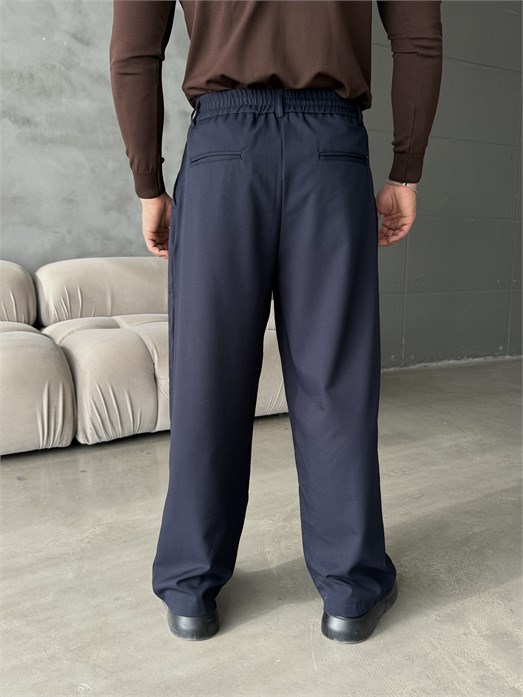 Lacivert Çift Pensli Ekstra Baggy Pantalon PLZ 27304