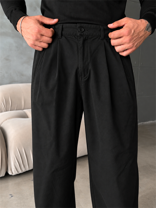 Siyah Gabardin Balon Kalıp Pantalon BRR 40205