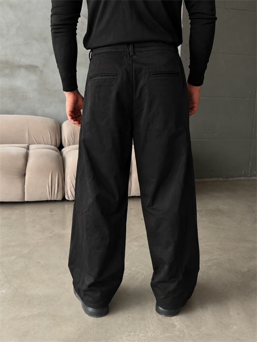 Siyah Gabardin Balon Kalıp Pantalon BRR 40205