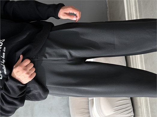 Siyah Gramajlı Kore Kalıp Kumaş Pantalon KN4600