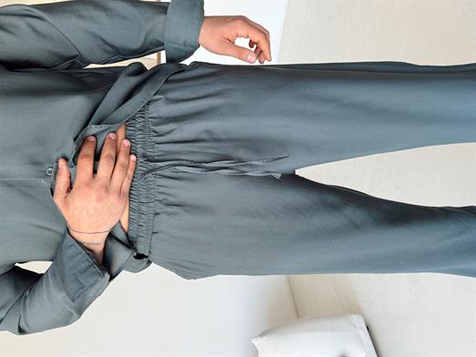 Yeşil Diogenal Tensel Pamuk Bol Pantalon SNZ 13201