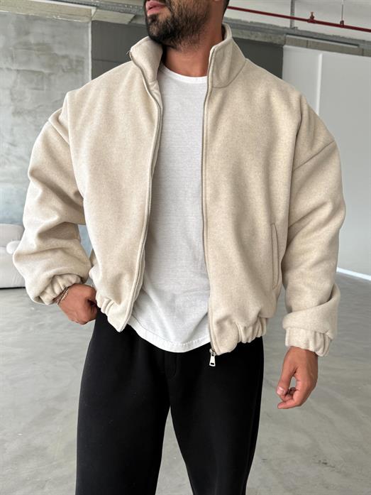 Bej Bel Ribanalı Kaşe Ceket SNZ M6346