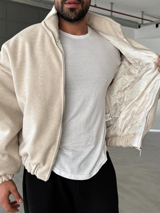 Bej Bel Ribanalı Kaşe Ceket SNZ M6346