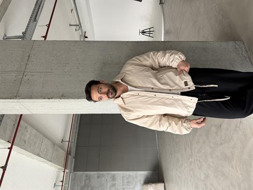 Bej Çıtçıtlı Yakalı Dolumlu Bomber Mont LNS