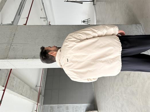 Bej Çıtçıtlı Yakalı Dolumlu Bomber Mont LNS