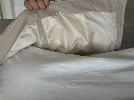 Bej Elegant Düz Basic Yakalı Dolumlu Mont ZG