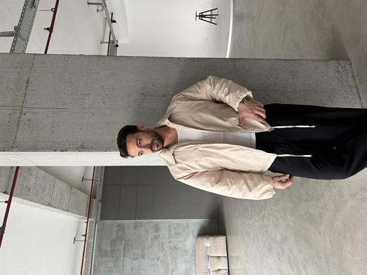 Bej Yakalı Bağcıklı Dolumlu Bomber Mont LNS