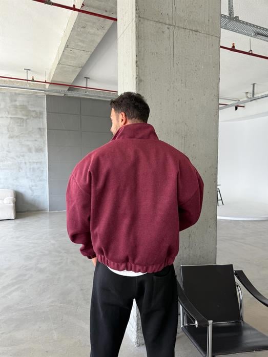 Bordo Bel Ribanalı Kaşe Ceket SNZ M6346