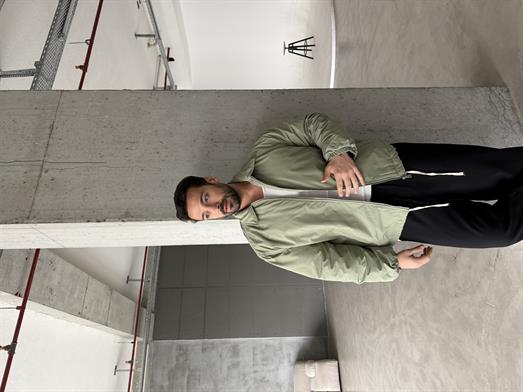 Haki Yakalı Bağcıklı Dolumlu Bomber Mont LNS
