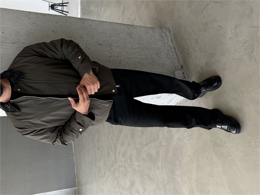 Haki Yakalı Elegant Dolumlu Mont