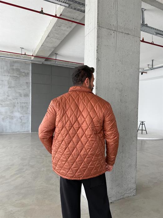 Kahve Baklava Desen Kapitone Ceket PNC 5060