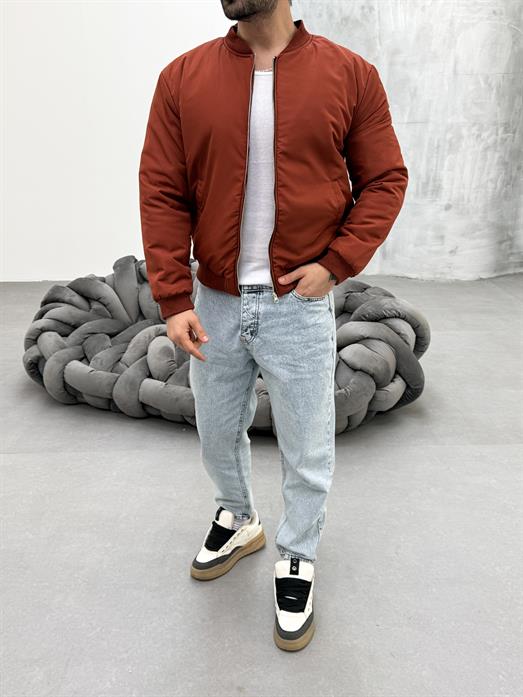 Kiremit YAKA RİBANALI BOMBER CEKET