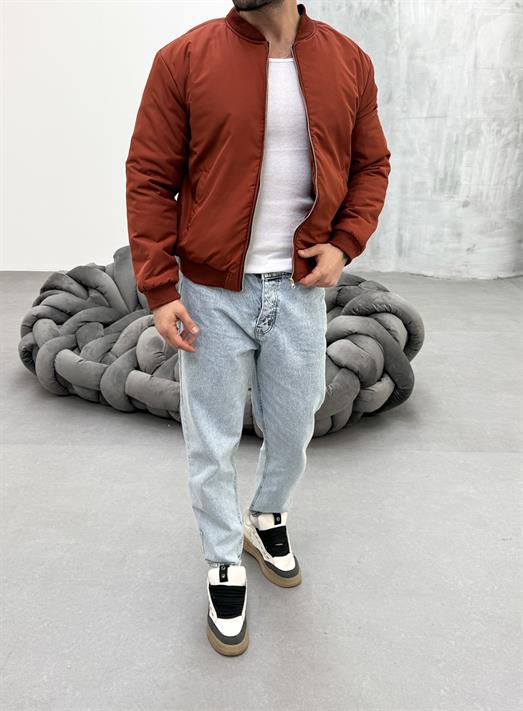 Kiremit YAKA RİBANALI BOMBER CEKET