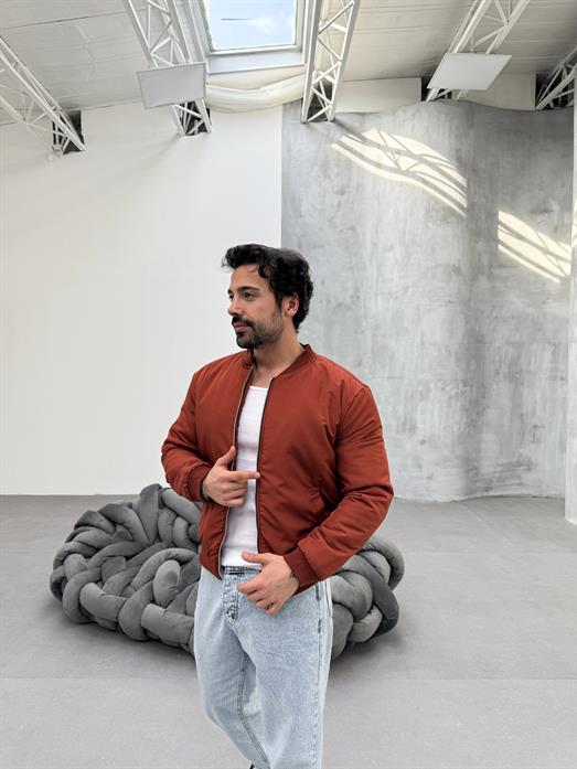 Kiremit YAKA RİBANALI BOMBER CEKET