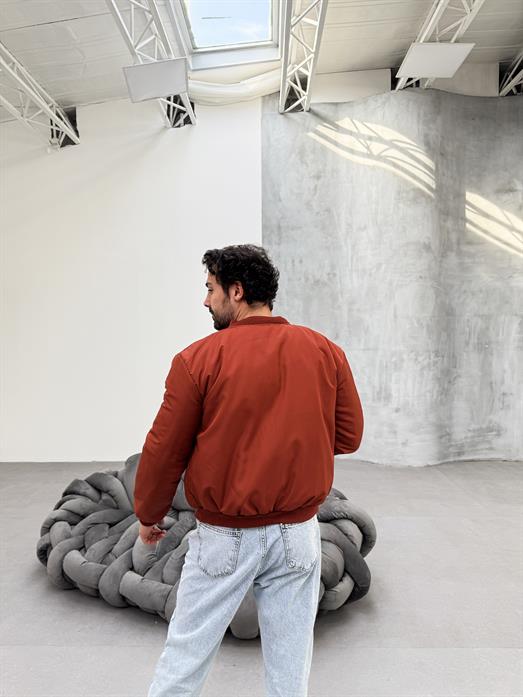 Kiremit YAKA RİBANALI BOMBER CEKET