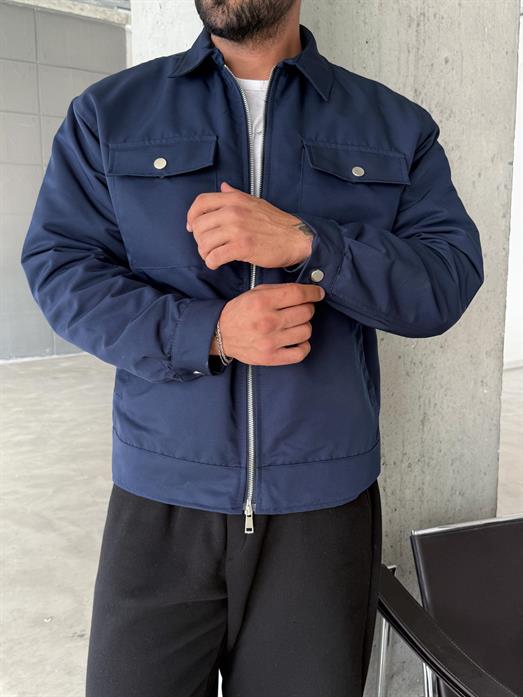 Lacivert Cep Kapaklı Mevsimlik Mont SNZ M6344