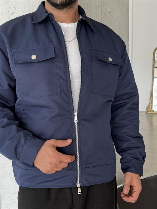 Lacivert Cep Kapaklı Mevsimlik Mont SNZ M6344