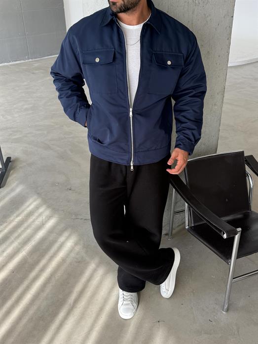 Lacivert Cep Kapaklı Mevsimlik Mont SNZ M6344