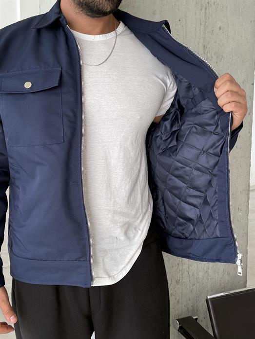 Lacivert Cep Kapaklı Mevsimlik Mont SNZ M6344