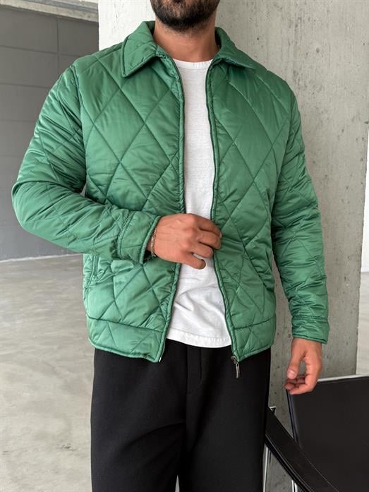 Nefti Geniş Baklava Desenli Kapitone Mont PNC 5064