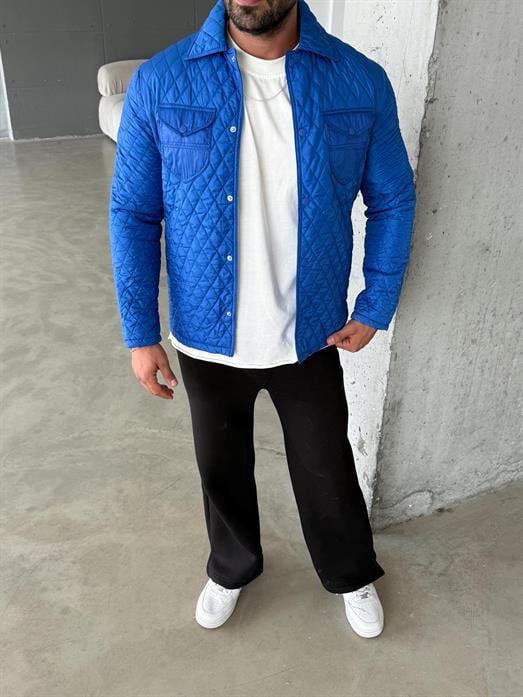 Saks Baklava Desen Kapitone Ceket PNC 5060