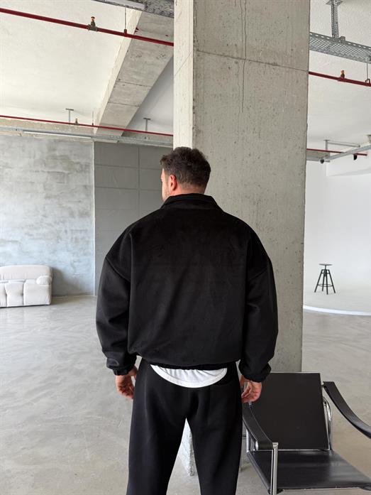 Siyah Bel Ribanalı Kaşe Ceket SNZ M6346