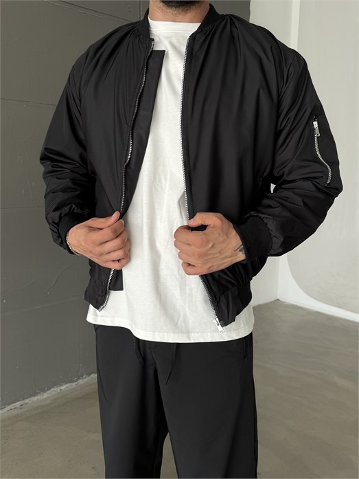 Siyah Bomber Basic Astarlı Mont TB