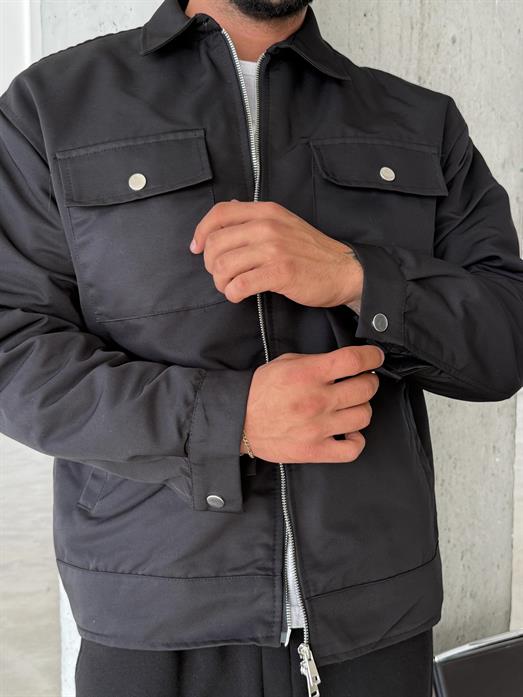 Siyah Cep Kapaklı Mevsimlik Mont SNZ M6344