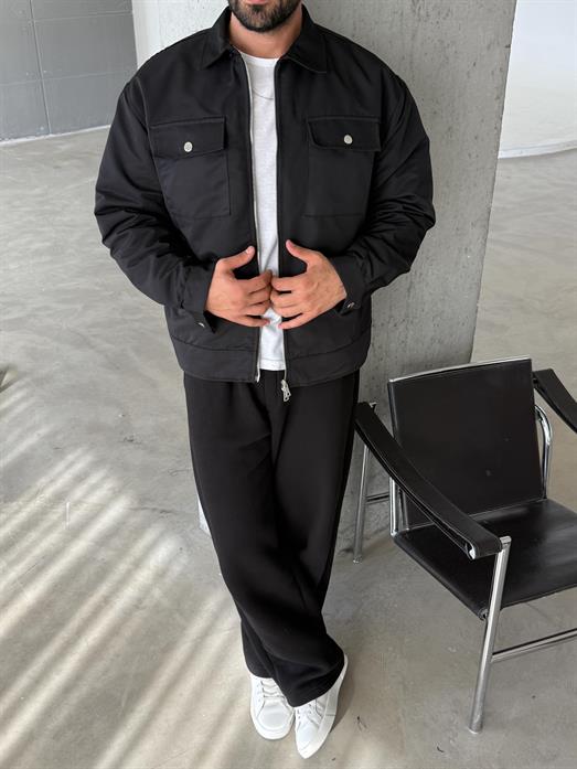 Siyah Cep Kapaklı Mevsimlik Mont SNZ M6344