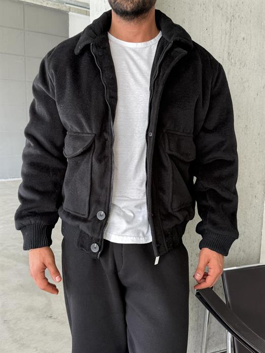 Siyah İthal Premıum Kaşe Mont LNS