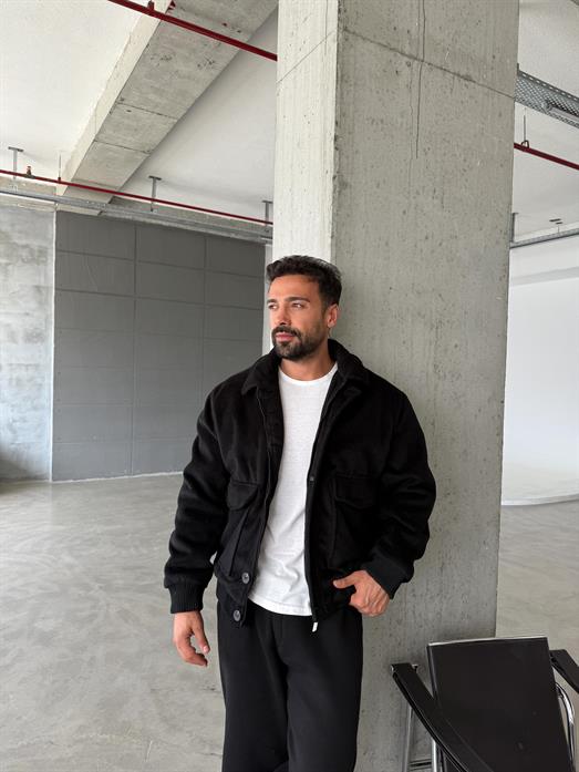 Siyah İthal Premıum Kaşe Mont LNS