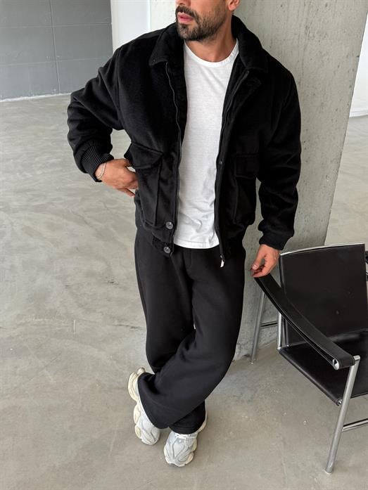 Siyah İthal Premıum Kaşe Mont LNS