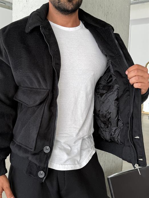 Siyah İthal Premıum Kaşe Mont LNS