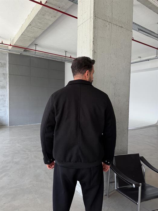 Siyah Yakalı Gizli Kapak Fermuarlı Kpaitone Kaşe LNS