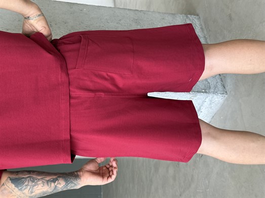 Bordo İki İplik Pamuk Şort SNZ 1495