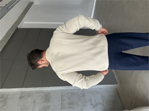 Bej Bisiklet Yaka Basic Oversize Kazak TB