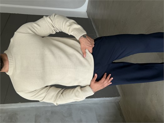 Bej Bisiklet Yaka Basic Oversize Kazak TB