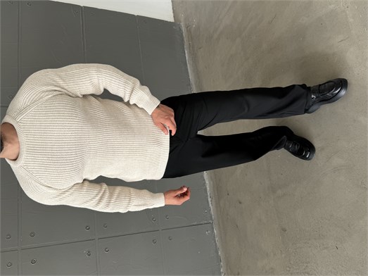 Bej Bisiklet Yaka Basic Reglan Kazak SNZ 7235