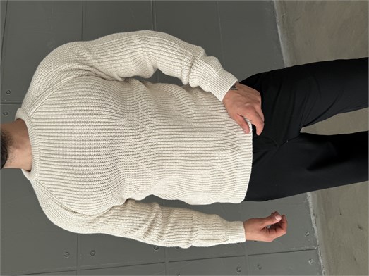 Bej Bisiklet Yaka Basic Reglan Kazak SNZ 7235