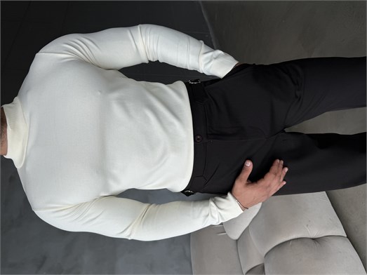 Bej Yarım Balıkçıl Triko KNG